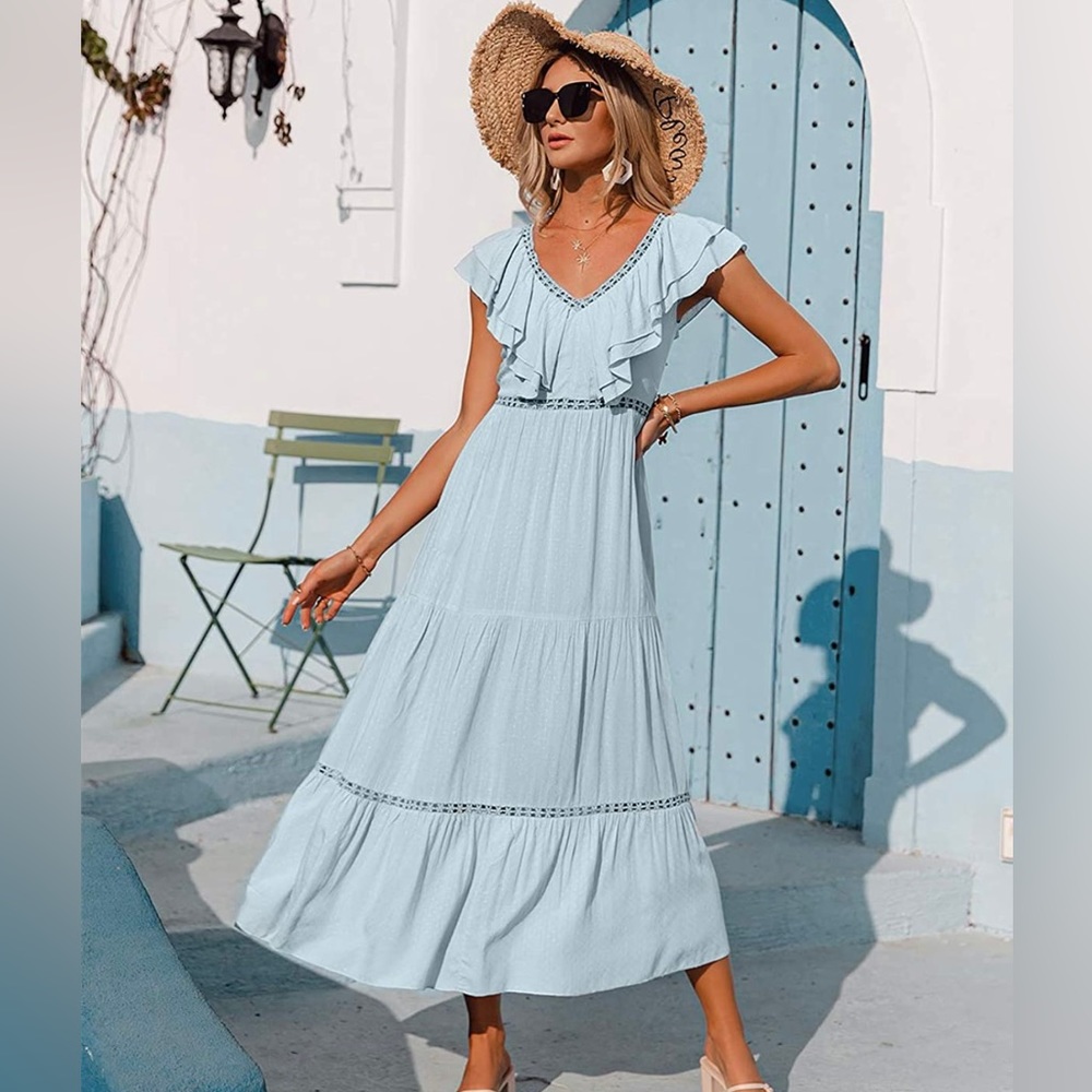 Maxi Dress Summer Sleeveless Ruffle